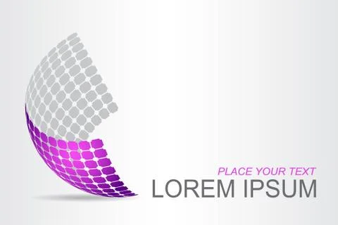 Logo stylized spherical surface with abstract shapes Stock Illustration