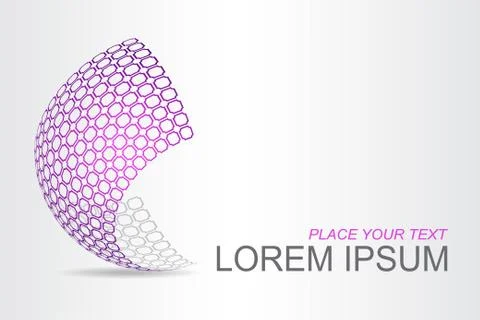 Logo stylized spherical surface with abstract shapes Stock Illustration