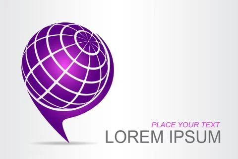 Logo stylized spherical surface with abstract shapes Stock Illustration