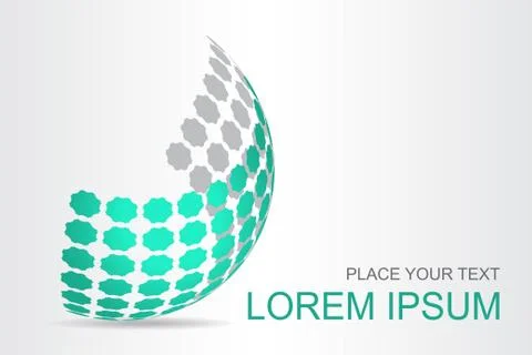 Logo stylized spherical surface with abstract shapes Stock Illustration