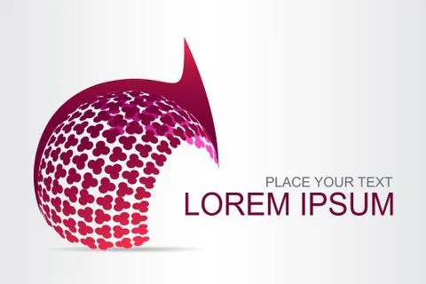 Logo stylized spherical surface with abstract shapes Stock Illustration