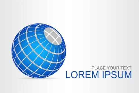 Logo stylized spherical surface with abstract shapes Stock Illustration