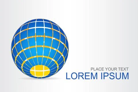 Logo stylized spherical surface with abstract shapes Illustrazione stock