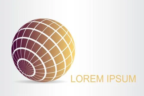 Logo stylized spherical surface with abstract shapes Illustrazione stock