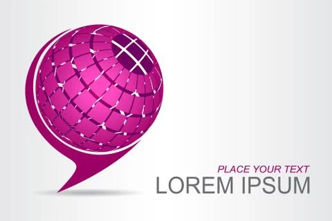 Logo stylized spherical surface with abstract shapes Stock Illustration