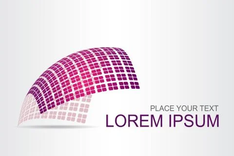 Logo stylized spherical surface with abstract shapes Stock Illustration