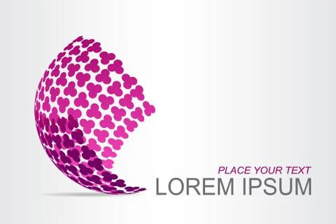 Logo stylized spherical surface with abstract shapes Stock Illustration
