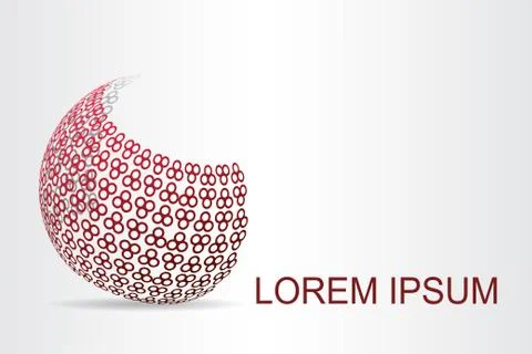 Logo stylized spherical surface with abstract shapes Stock Illustration