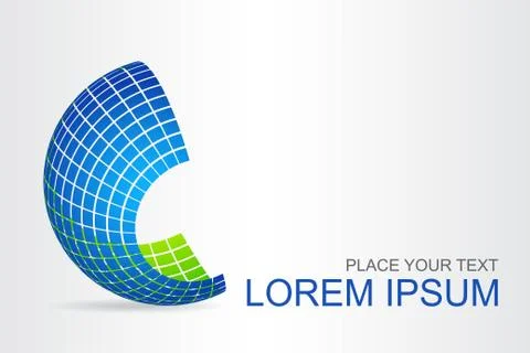 Logo stylized spherical surface with abstract shapes Stock Illustration