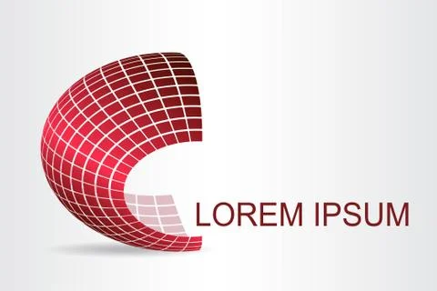 Logo stylized spherical surface with abstract shapes Stock Illustration