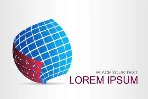 Logo stylized spherical surface with abstract shapes Stock Illustration