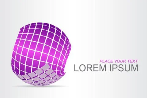 Logo stylized spherical surface with abstract shapes Stock Illustration