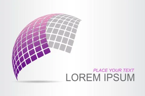 Logo stylized spherical surface with abstract shapes Stock Illustration