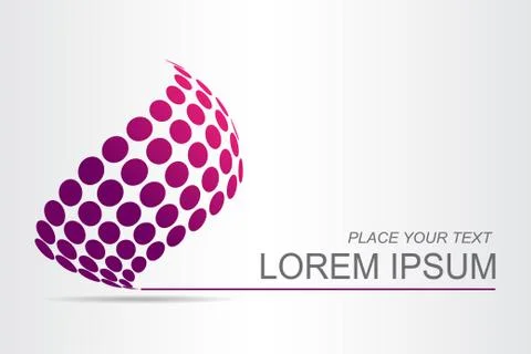 Logo stylized spherical surface with abstract shapes Stock Illustration