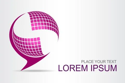 Logo stylized spherical surface with abstract shapes Stock Illustration