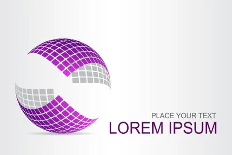 Logo stylized spherical surface with abstract shapes Stock Illustration