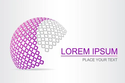 Logo stylized spherical surface with abstract shapes Stock Illustration