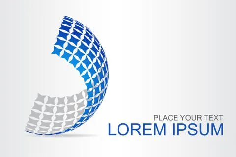 Logo stylized spherical surface with abstract shapes Stock Illustration