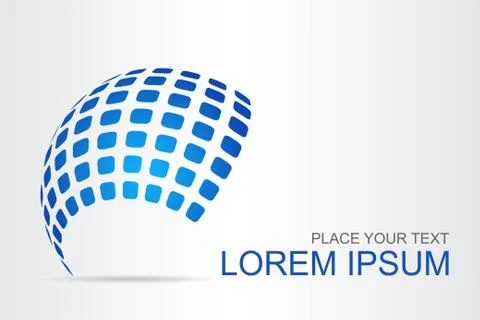 Logo stylized spherical surface with abstract shapes Stock Illustration