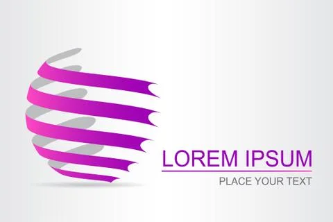 Logo stylized spherical surface with abstract shapes Stock Illustration