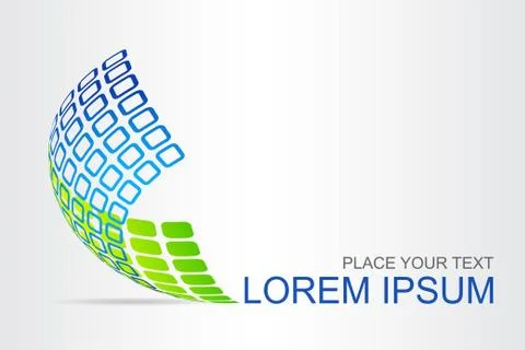 Logo stylized spherical surface with abstract shapes Stock Illustration