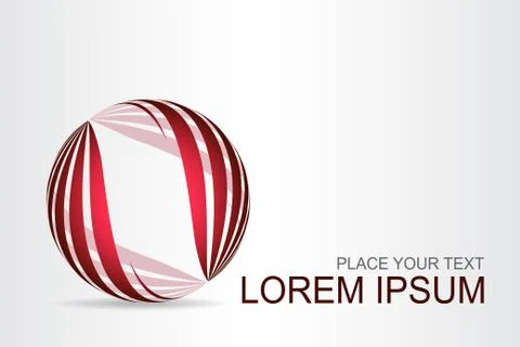 Logo stylized spherical surface with abstract shapes Stock Illustration