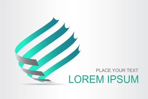 Logo stylized spherical surface with abstract shapes Stock Illustration