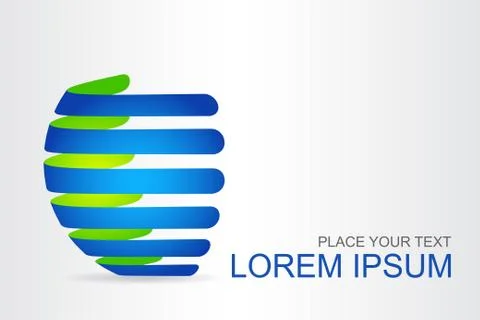 Logo stylized spherical surface with abstract shapes Stock Illustration