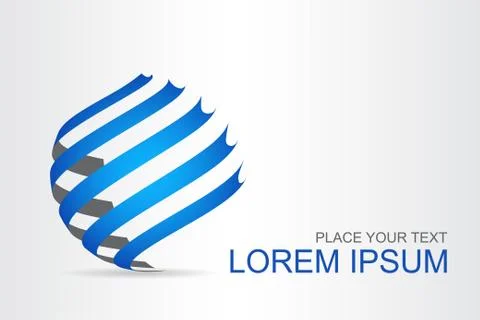 Logo stylized spherical surface with abstract shapes Stock Illustration