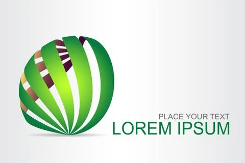 Logo stylized spherical surface with abstract shapes Stock Illustration