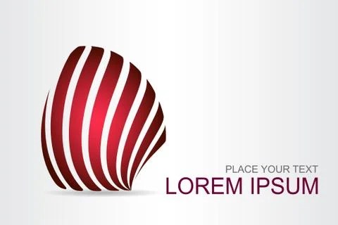 Logo stylized spherical surface with abstract shapes Stock Illustration