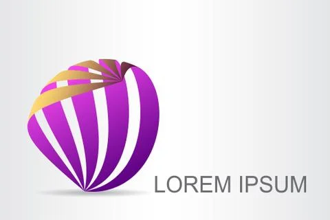 Logo stylized spherical surface with abstract shapes Illustrazione stock