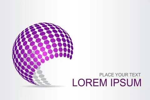 Logo stylized spherical surface with abstract shapes Stock Illustration