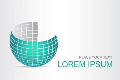 Logo stylized spherical surface with abstract shapes Stock Illustration