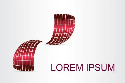 Logo stylized spherical surface with abstract shapes Stock Illustration