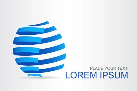 Logo stylized spherical surface with abstract shapes Stock Illustration