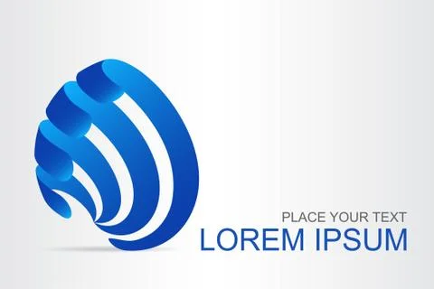 Logo stylized spherical surface with abstract shapes Stock Illustration