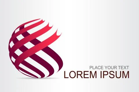 Logo stylized spherical surface with abstract shapes Stock Illustration