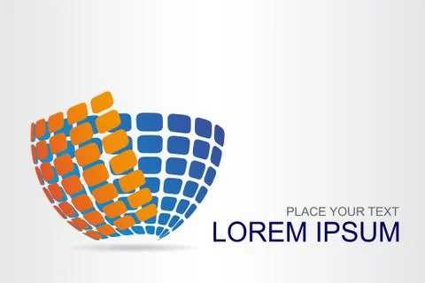 Logo stylized spherical surface with abstract shapes Stock Illustration