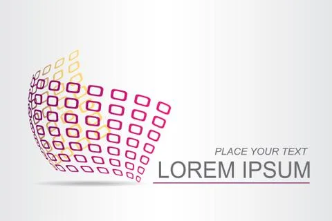 Logo stylized spherical surface with abstract shapes Stock Illustration