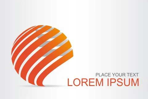 Logo stylized spherical surface with abstract shapes Illustrazione stock