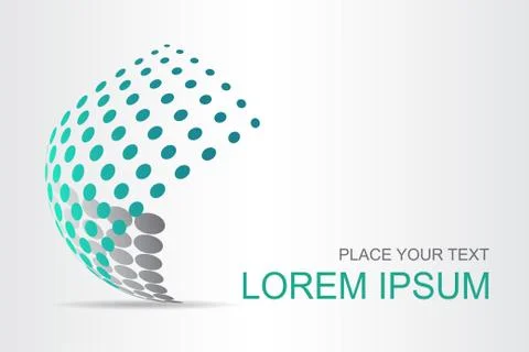 Logo stylized spherical surface with abstract shapes Stock Illustration