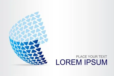 Logo stylized spherical surface with abstract shapes Stock Illustration