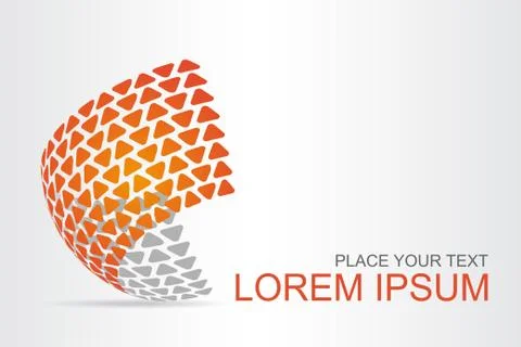 Logo stylized spherical surface with abstract shapes Stock Illustration