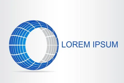 Logo stylized spherical surface with abstract shapes Stock Illustration