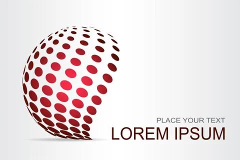 Logo stylized spherical surface with abstract shapes Stock Illustration