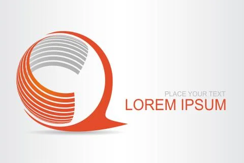 Logo stylized spherical surface with abstract shapes Stock Illustration