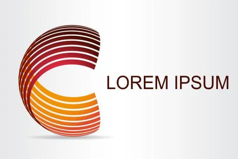 Logo stylized spherical surface with abstract shapes Stock Illustration