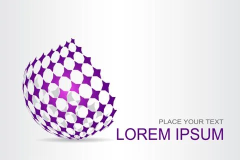 Logo stylized spherical surface with abstract shapes Stock Illustration