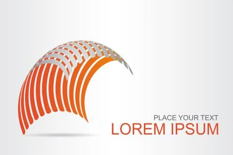 Logo stylized spherical surface with abstract shapes Stock Illustration